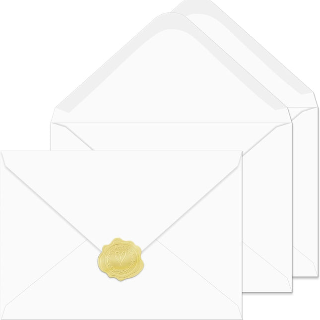 A7 White 5x7 V-Flap Thick Invitation Envelopes, 30 Pack