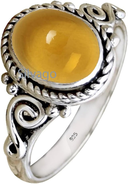 925 Sterling Silver Women's Emerald Bezel Statement Ring