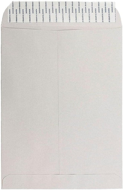 9 x 12 Open End Catalog Envelopes with Peel and Seal Closure - Grey Kraft - 50 Pack