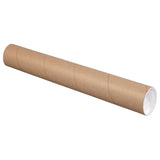 Cardboard Mailing Tubes with Caps, 3 x 36 in, Pack of 24