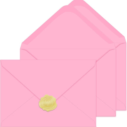 Pink A7 V-Flap Envelopes, 30 Pack for 5x7 Cards and Photos