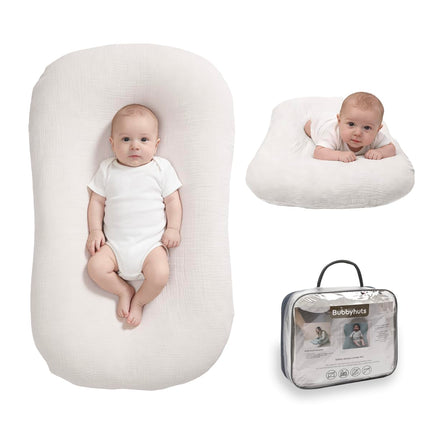 Infant Support Cushion with Muslin Cover - White