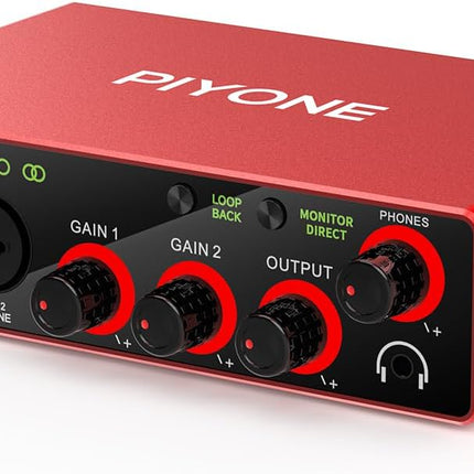 2x2 24-bit/192kHz Audio Interface for PC, Mac & iOS Recording - Alloy Red