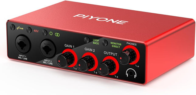 2x2 24-bit/192kHz Audio Interface for PC, Mac & iOS Recording - Alloy Red