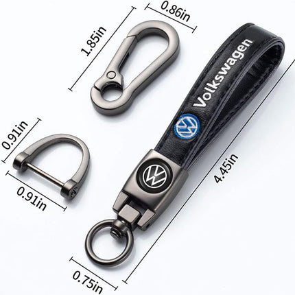 Leather Car Keychain Keyring with Car Key Lanyard