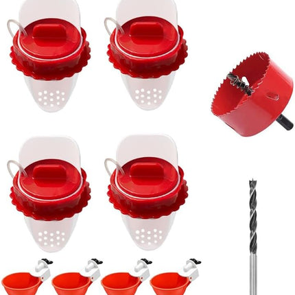 SourceToHome FuenteACasa Chicken Feeder & Waterer Combo Kit – 8 Pack Total (4 Automatic Feeder — Home & Lifestyle
