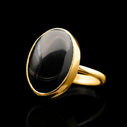 Natural Amazonite Crystal Ring 24K Gold Vermeil 925 Sterling Silver Oval — Home & Lifestyle