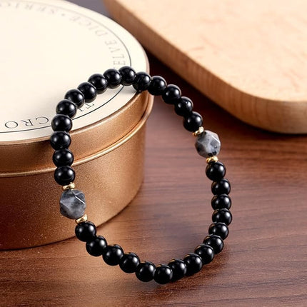 Obsidian & Black Tourmaline Stretch Bracelet
