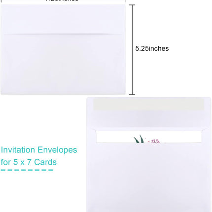 50-Pack White A7 5x7 Self-Seal Envelopes