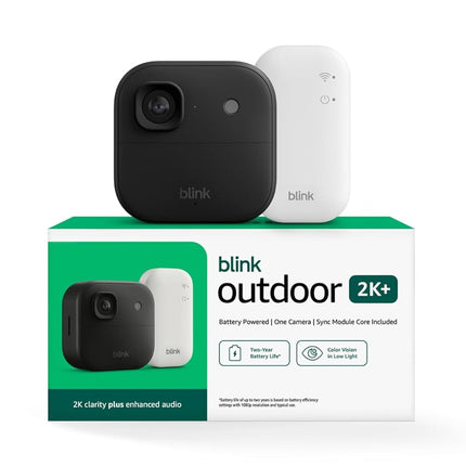 Outdoor 2K+ Wireless Smart Security Camera System, Black