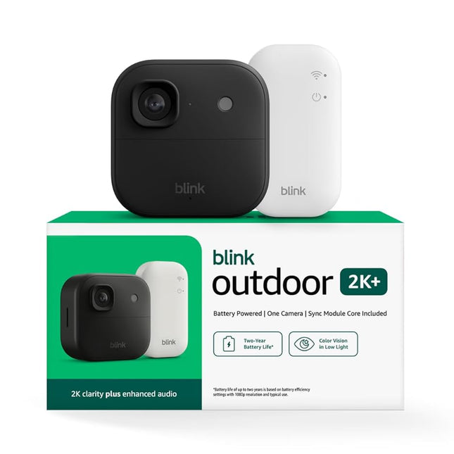 Outdoor 2K+ Wireless Smart Security Camera System, Black