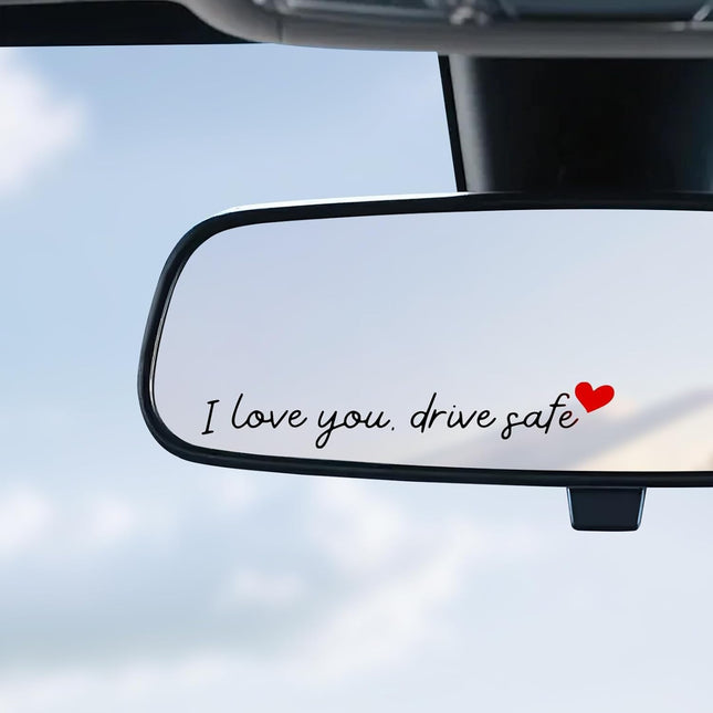 4-Piece I Love You Drive Safe Rearview Mirror Car Decal Set