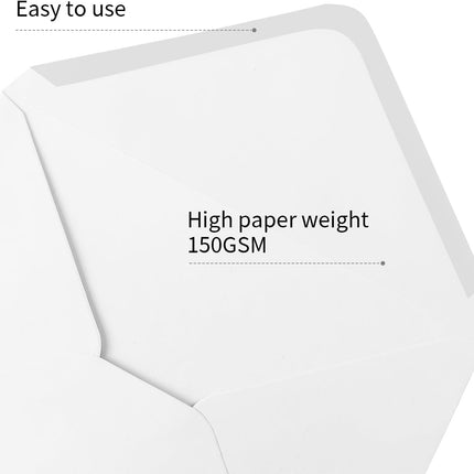 A7 White 5x7 V-Flap Thick Invitation Envelopes, 30 Pack