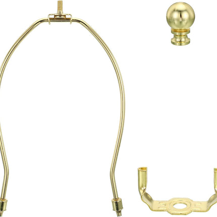 8.5 Inch Gold Tone Lamp Harp Kit with Finial