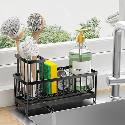Cisily Sink Caddy Sponge Holder Black - Front View