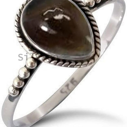 9x12MM Pear Gemstone Ring in 925 Sterling Silver for Women, Girl, Gift — Home & Lifestyle