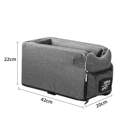 USA CALI Pet Car Armrest Seat installed on vehicle center console armrest