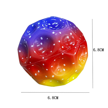 Dutch Style High Bouncing Moon Ball vibrant colors close-up detail