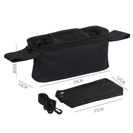 Baby stroller manager non-slip strap installation on stroller handle