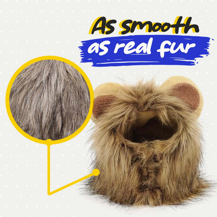 Funny cat lion mane hat costume by USA CALI - perfect pet photo prop