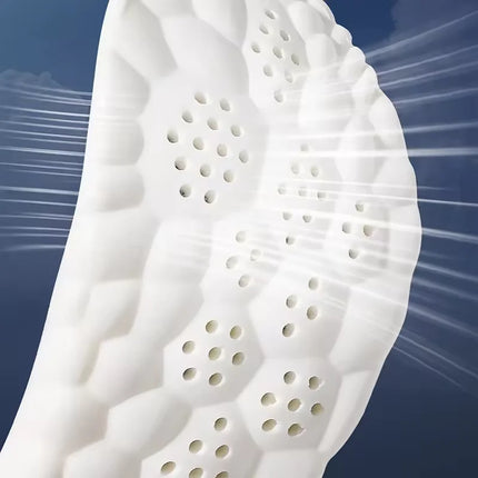 Shock absorbing shoe inserts top view showing full-length gel padding and textured surface