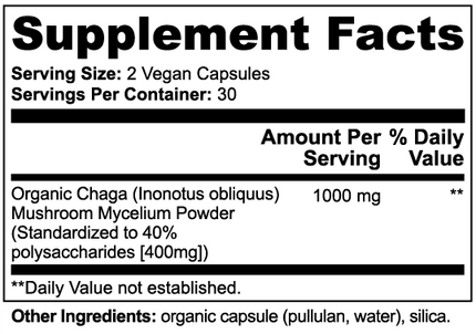 USA CALI Chaga Mushroom Capsules product lifestyle image – organic immune support supplement