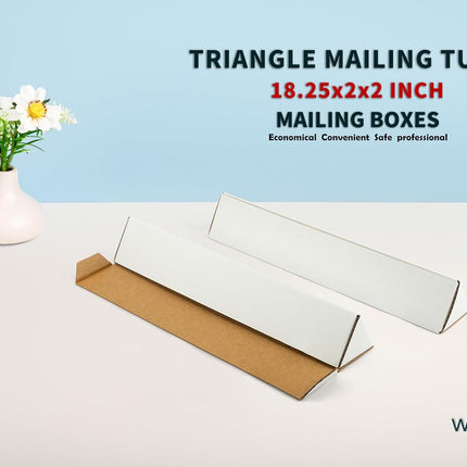 Triangle Corrugated Cardboard Mailing Tubes, 18.25 x 2 x 2 in