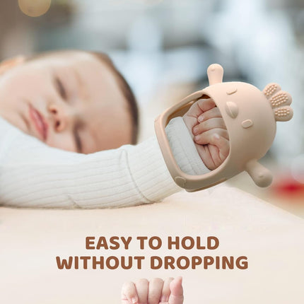 2 Pack Silicone Baby Teething Mittens for Babies Over 3 Months