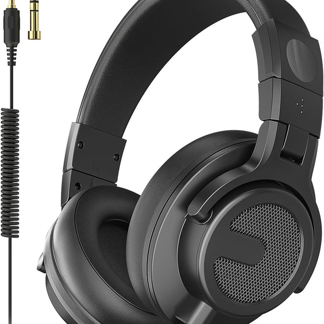 Wired Over Ear DJ & Studio Monitor Headphones with 50mm Driver - Black