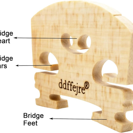 2 Pack 4/4 Violin Bridge, Premium Solid Maple Violin Bridge, Lightweight & Durable, Direct Fit, Violin Replacement Parts