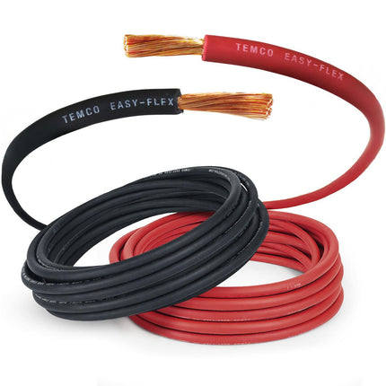 DriveForge ForjaRuta TEMCo 4 Gauge AWG 25 Ft Black + 25 Ft Red Flexible Pure Copper Made in USA — Auto & Moto