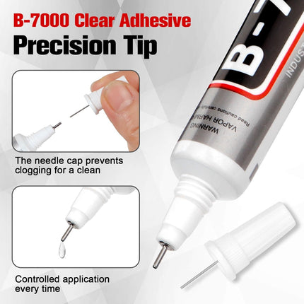 B7000 Bedazzling Glue, 16 Pack Clear Rhinestone Adhesive with Precision Tips