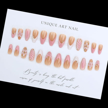 Almond Press-On Nail Kit, 24 Pieces