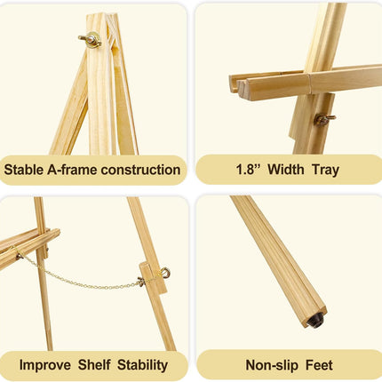 NexWave OndaNex Wooden Easel Stand for Sign, 60" Portable Painting Easel — Smart Tech