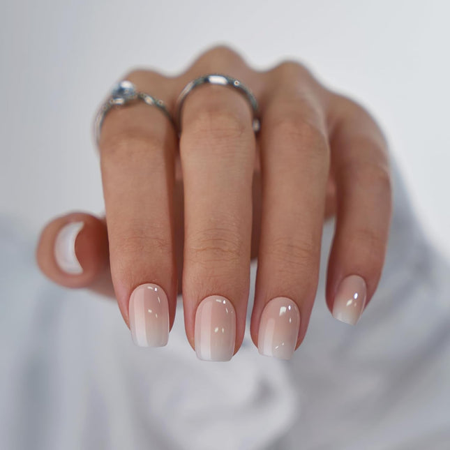Square Ombre Soft Gel Press-On Nails - Vanilla Cream