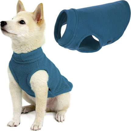 Stretch Fleece Pullover Vest for Dogs, Steel Blue, Medium