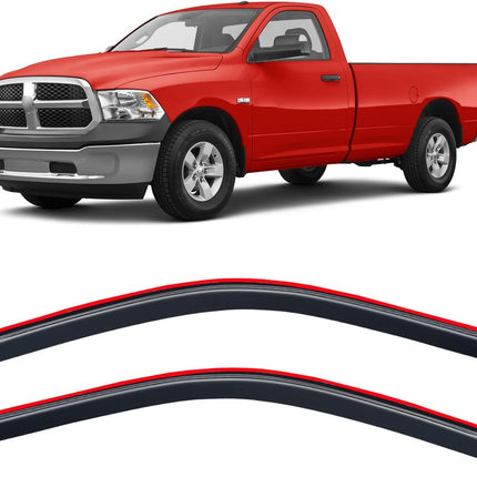 In-Channel Dark Smoke Rain Guards for 1500/2500/3500 Regular Cab, 2-Piece Set