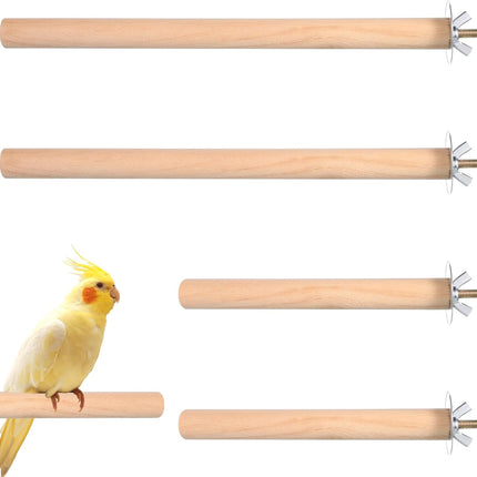 PawHaven RefugioPata 4PCS Bird Perches Parakeet Perches Wooden Parrot Perch Stand Wood Perche — Pet Supplies