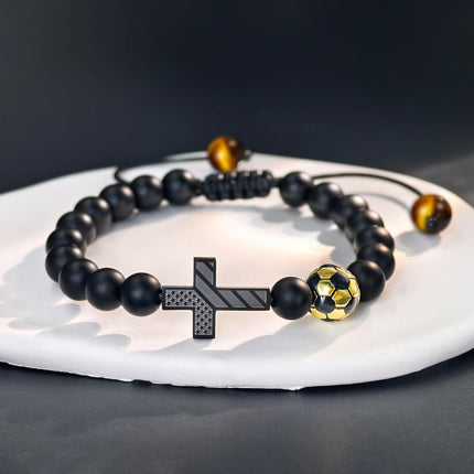 SourceToHome FuenteACasa Soccer/Baseball/Basketball/Football Cross Bracelet for Men Boys US Flag — Home & Lifestyle