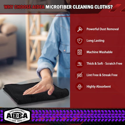 Microfiber Cleaning Cloths for Cars, Premium All-Purpose Car Towels