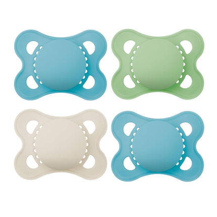 Original Matte Baby Pacifiers 0-6 Months, BPA-Free Silicone Nipple, 4 Pack