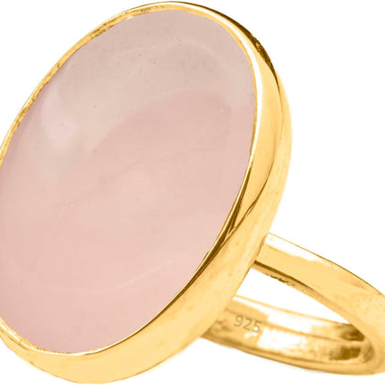 Natural Oval Crystal Ring, 24K Vermeil & 925 Silver