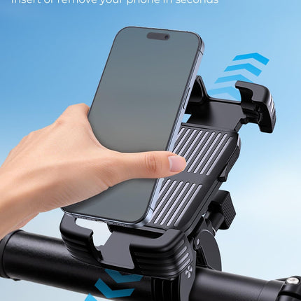 Bike and Motorcycle Phone Holder Mount, 360° Adjustable, Shockproof Anti-Shake Design, Fits 4.7-7 in. Smartphones, Black