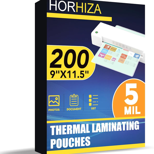 200 Pack Clear 5 Mil Letter Size Thermal Laminating Pouches