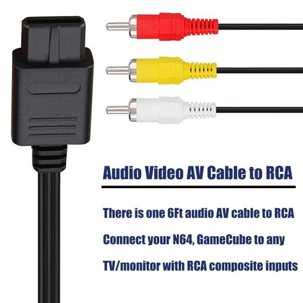 6-Foot Composite AV Video Cord for Classic TV Game Consoles
