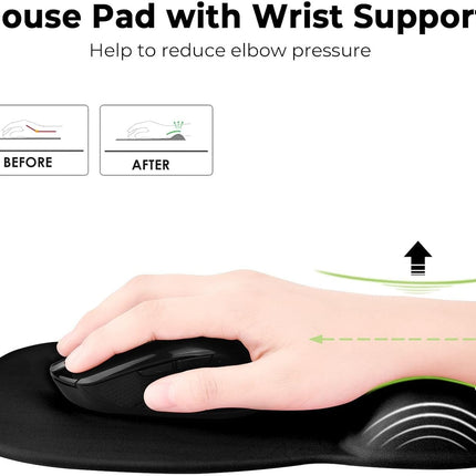 NexWave OndaNex EooCoo Ergonomic Mouse Pad with Wrist Support, Mousepad with Memory Foam — Smart Tech