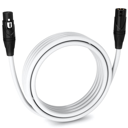 15 ft White Balanced XLR Microphone Cable