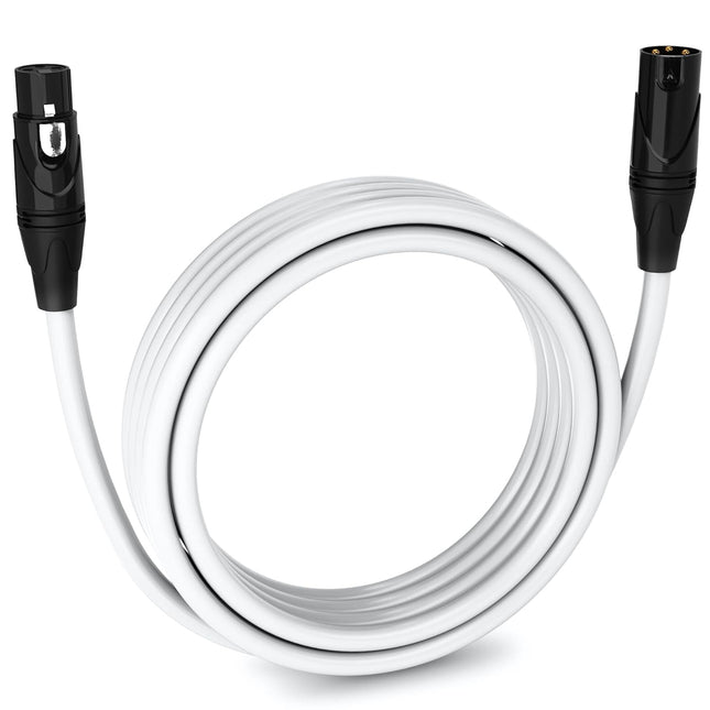 15 ft White Balanced XLR Microphone Cable
