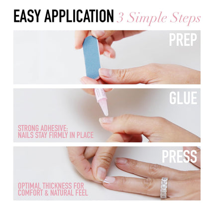 MaDamn French Tip Short Almond Press-On Nails Kit