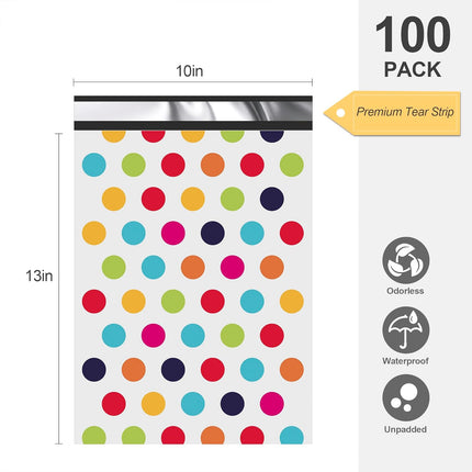 Poly Mailer 10x13 100 Pack - Self Adhesive Polka Dot Shipping Bags